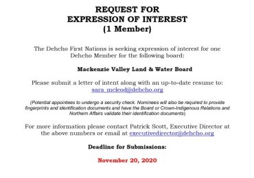 Expression of Interest – Mackenzie Land & Water Board