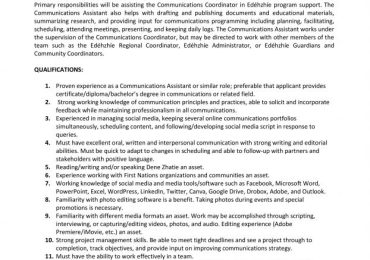 Communications Assistant Advertisement