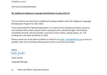 Indigenous Language Revitalization Funding