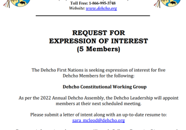 Dehcho Constitutional Working Group – Seeking 5 Members
