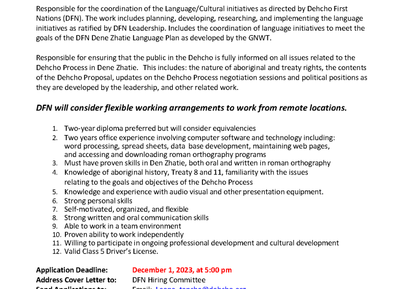 Employment Opportunity: Language Manager