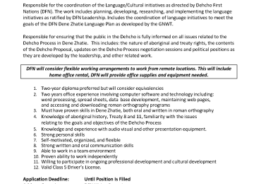 Employment Opportunity: Language Manager