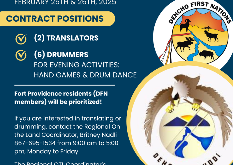 Annual Dehcho K’ehodi Gathering Contract Positions